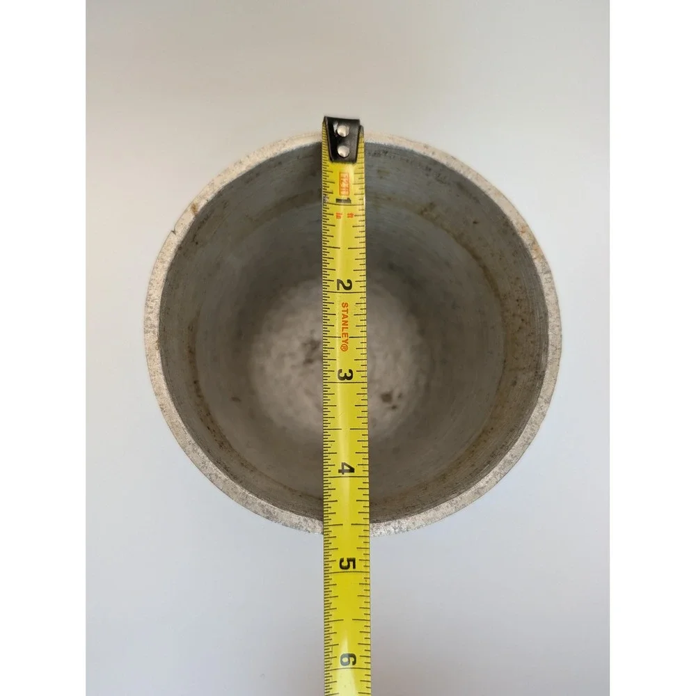 Vintage Cast Aluminum Footed Mortar Pestle Set Silver Rustic Apothecary Kitchen